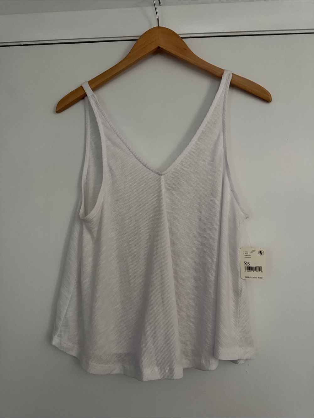Free People White V-Neck Swing Camisole